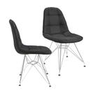 Kit 2 Cadeiras Estofada Botonnes Base Cromoda