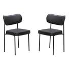 Kit 2 Cadeiras Estofadas Camila Para Sala Jantar em Aço Est Preta Assento e Encosto Preta - EdeCasaMoveis Kit 2 Cadeiras Estofadas Camila Para Sala Jantar em Aço Est Preta Assento e Encosto Preta - EdeCasaMoveis