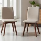Kit 2 Cadeiras Estofadas para Sala de Jantar em Veludo ou Linho com Estrutura de Madeira e Linhas Verticais Conforto e Design Moderno Kit 2 Cadeiras Estofadas para Sala de Jantar em Veludo ou Linho com Estrutura de Madeira e Linhas Verticais Conforto e Design Moderno