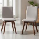 Kit 2 Cadeiras Estofadas para Sala de Jantar em Veludo ou Linho com Estrutura de Madeira e Linhas Verticais Conforto e Design Moderno