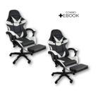 Kit 2 Cadeiras Gamer Stillus Ergonômica com Apoio Para os Pés com Ebook