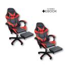 Kit 2 Cadeiras Gamer Stillus Ergonômica com Apoio Para os Pés com Ebook