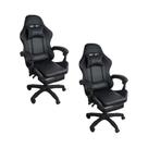 Kit 2 Cadeiras Gamer Stillus Oficial Apoio Pés Preto