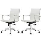 Kit 2 Cadeiras Giratória Baixa Office Manhattan Esteirinha Fratini Revestida em (PU) Branco Base Rodízio Kit 2 Cadeiras Giratória Baixa Office Manhattan Esteirinha Fratini Revestida em (PU) Branco Base Rodízio