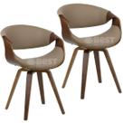 Kit 2 Cadeiras Grife De Luxo Base em Madeira Mogno Kit 2 Cadeiras Grife De Luxo Base em Madeira Mogno