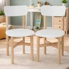 Kit 2 Cadeiras Infantil Elisa Pés em Madeira e Assento Espuma D23 e Encosto MDF Cor:Branco