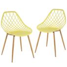 Kit 2 Cadeiras Laráz Clarice Cloe de Jantar - Amarelo