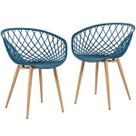 Kit 2 Cadeiras Laráz Clarice Nest de Jantar - Azul petróleo