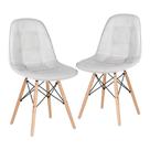 Kit 2 Cadeiras Laráz Eames Eiffel Botonê Cinza claro