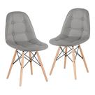 Kit 2 Cadeiras Laráz Eames Eiffel Botonê Estofada - Cinza