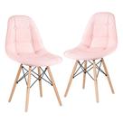 Kit 2 Cadeiras Laráz Eames Eiffel Botonê Rosa claro