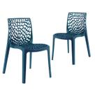 Kit 2 Cadeiras Laráz Gruvyer Design Anatômico Azul petróleo