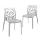 Kit 2 Cadeiras Laráz Gruvyer Design Anatômico - Cinza claro