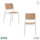 Kit 2 Cadeiras Lia Branca ou Preta com Tela Sextavada Caramelo - Rivatti