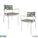 Kit 2 Cadeiras Malta Outdoor Com Encosto Tramado Em Corda E Assento Almofadado - Rivatti