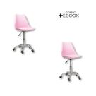 Kit 2 Cadeiras Office Com Rodizio Giratória Saarinen com Ebook