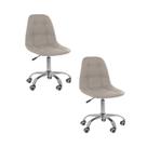 Kit 2 Cadeiras Office Eiffel Botonê Ajustável Oficial Bege