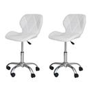 Kit 2 Cadeiras Office Eiffel Slim com estofado de material sintético Branca