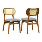 Kit 2 Cadeiras Organik Encosto Anatômico com Telinha Rattan Natural - Amêndoa Assento Estofado Corano Preto Kit 2 Cadeiras Organik Encosto Anatômico com Telinha Rattan Natural - Amêndoa Assento Estofado Corano Preto