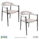 Kit 2 Cadeiras Outdoor Trancoso Base Preto Matte com Corda Náutica Amêndoa ou Chumbo - Rivatti Kit 2 Cadeiras Outdoor Trancoso Base Preto Matte com Corda Náutica Amêndoa ou Chumbo - Rivatti