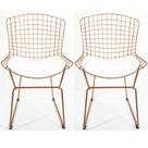 Kit 2 Cadeiras para cozinha BERTOIA maciça cobre assento branco - Poltronas do Sul