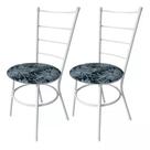 Kit 2 Cadeiras Para Cozinha Restaurante Copa Sala De Jantar Área Gourmet Tubular Em Aço Reforçado