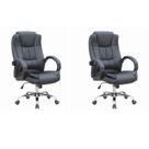 Kit 2 Cadeiras para Escritório Presidente material sintético Master Soft Preto