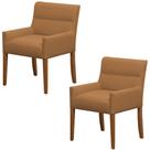 Kit 2 Cadeiras Para Mesa de Jantar Angel Base Madeira Corano Caramelo - Nexta Casa