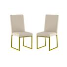 Kit 2 Cadeiras Para Mesa De Jantar Base Industrial Dourado Balaqui