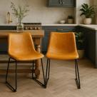 Kit 2 Cadeiras Para Mesa De Jantar Cozinha Sala Luxo Munich Bruna Caramelo Vintage