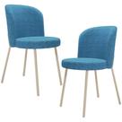 Kit 2 Cadeiras Para Sala de Jantar Cozinha Estofada Gavi Arena L02 Linho Azul - Lyam Decor