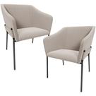 Kit 2 Cadeiras Para Sala De Jantar Estar Living Olívia L02 Bouclê Creme - Lyam Decor