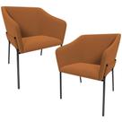 Kit 2 Cadeiras Para Sala De Jantar Estar Living Olívia L02 Bouclê Terracota - Lyam Decor