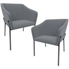 Kit 2 Cadeiras Para Sala de Jantar Estar Living Olívia L02 Suede Cinza - Lyam Decor