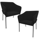 Kit 2 Cadeiras Para Sala de Jantar Estar Living Olívia L02 Suede Preto - Lyam Decor