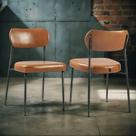 Kit 2 Cadeiras para Sala de Jantar material sintético Design Aço Carbono Lavinia