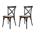 Kit 2 Cadeiras Paris Rattan Preta Polipropileno Sala Cozinha Jantar Restaurante Eventos - La Mobilia