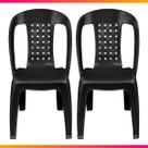 Kit 2 Cadeiras Plásticas Empilhável Bistrô Preta Arqplast