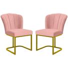 Kit 2 Cadeiras Poltrona Flor Pés Metal Dourado Mesa Quarto Cozinha