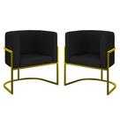 Kit 2 Cadeiras Poltrona Lua material sintético Sala Quarto Gold Balaqui