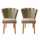 Kit 2 Cadeiras Poltrona Sala de Jantar Penteadeira Reforçada Decorativa Pétala Suede
