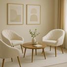 Kit 2 Cadeiras Poltronas Decorativas Estofada Com Encosto Para Sala De Jantar E Escritorio