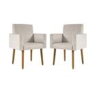 Kit 2 Cadeiras Poltronas Decorativas Nina Suede Bege