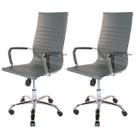 Kit 2 Cadeiras Presidente Charles Eames Esteirinha Couro Pu 11P