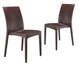 Kit 2 Cadeiras Rattan Marrom Área de Lazer Piscina Condomínio Sala de Jantar Cafeteria