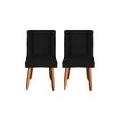 Kit 2 Cadeiras Sala de Jantar Cozinha Estofada Paris Suede Preto - Twdecora