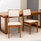 Kit 2 Cadeiras Sala De Jantar Estofadas em Madeira Maciça com Encosto de Tela Cozinha