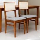 Kit 2 Cadeiras Sala De Jantar Estofadas em Madeira Maciça com Encosto de Tela Cozinha