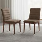 Kit 2 Cadeiras Sala de Jantar Estofadas Veludo ou Linho Madeira Design Moderno Conforto Elegância Para Mesa de Jantar