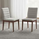 Kit 2 Cadeiras Sala de Jantar Estofadas Veludo ou Linho Madeira Design Moderno Conforto Elegância Para Mesa de Jantar